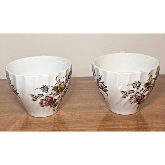 Johnson Brothers Staffordshire Multicolor Floral Brown Bouquet Flat Cup * - Picture 5 of 8